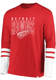 Majestic Detroit Red Wings Red 5 Minute Major Long Sleeve Fashion T Shirt