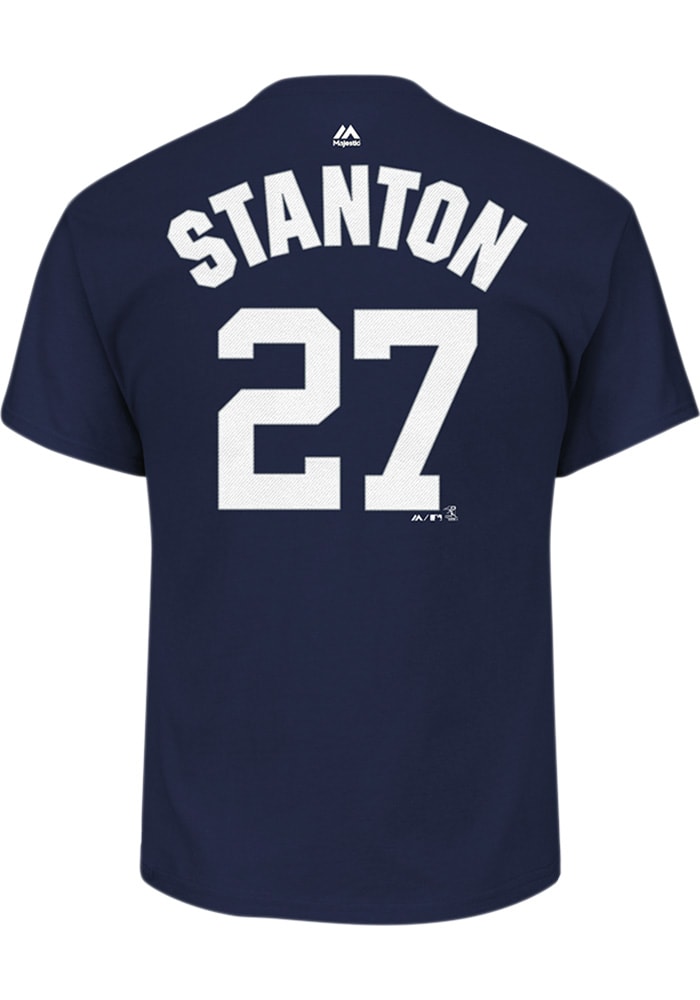 Giancarlo Stanton New York Yankees Navy Blue Name Number Short Sleeve Player T Shirt