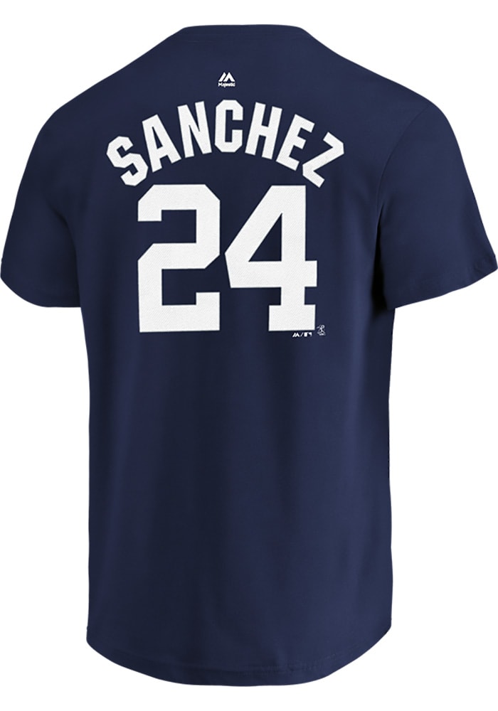 Gary Sanchez New York Yankees Navy Blue Name Number Short Sleeve Player T Shirt