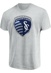 Majestic Sporting Kansas City Grey Shielded Short Sleeve Fashion T Shirt