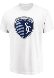 Majestic Sporting Kansas City White Shielded Short Sleeve Fashion T Shirt