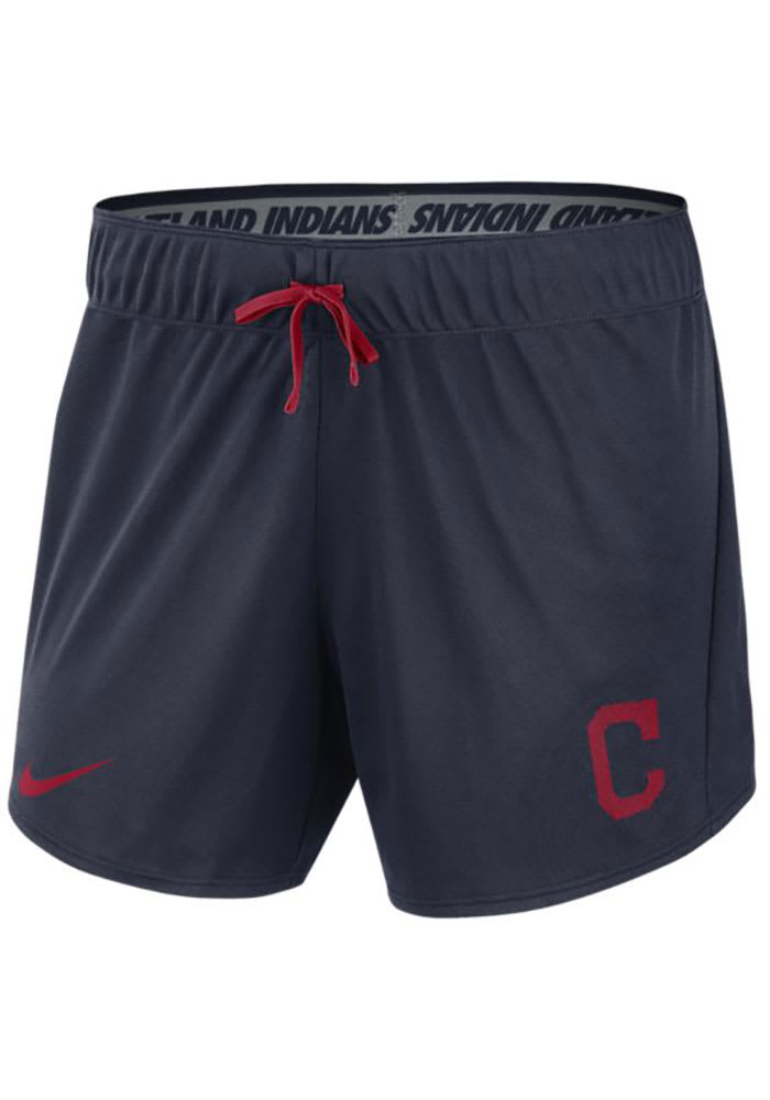 Nike Cleveland Indians Womens Navy Blue Dry 5IN Shorts
