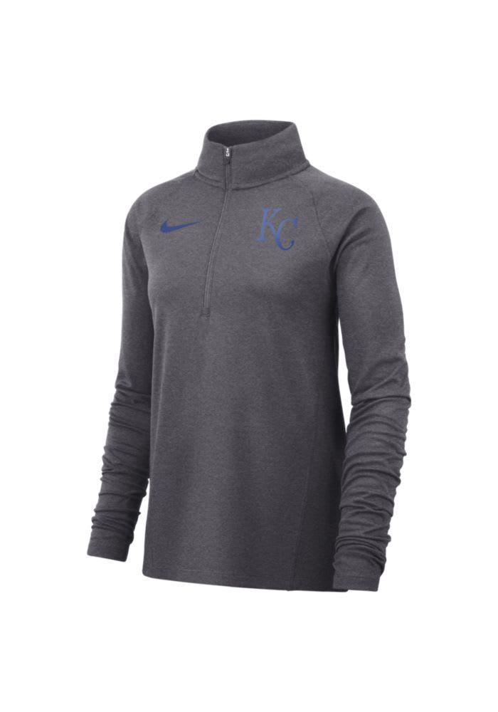 Nike KC Royals Womens Grey Core 1/4 Zip Pullover