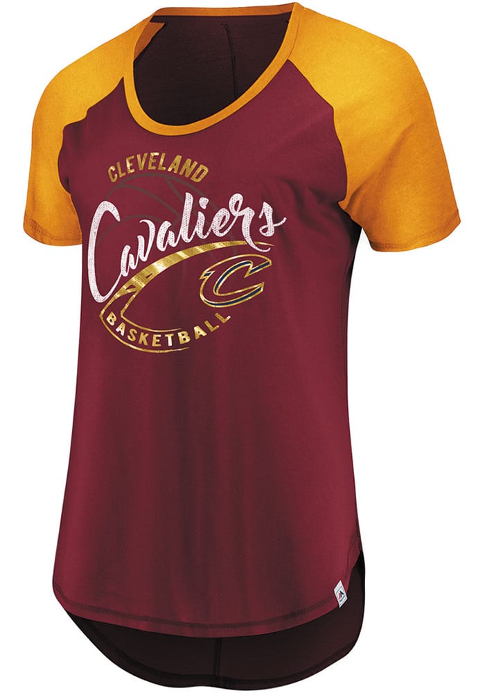 Majestic Cleveland Cavaliers Womens Red Proven Track Record Short Sleeve T-Shirt