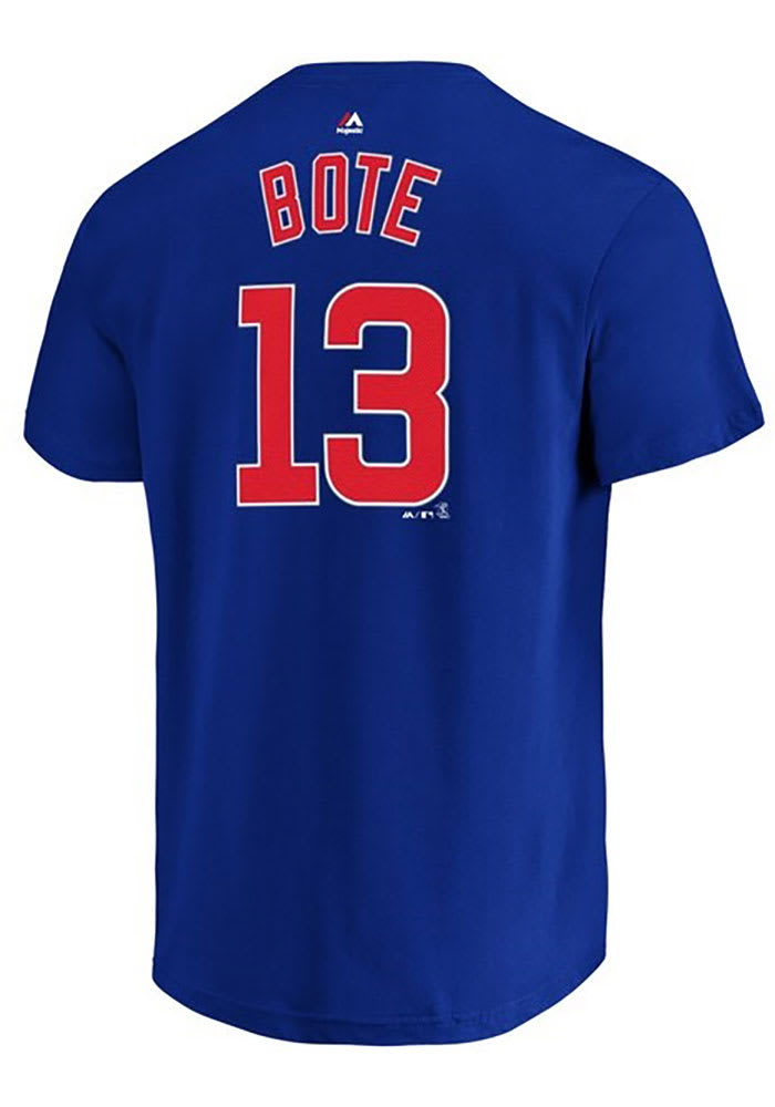 David BOTE Chicago Cubs Majestic Official Name & Number T-Shirt - Royal, Men's, Size: XL