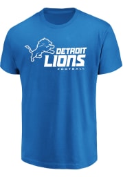 Majestic Detroit Lions Blue Critical Victory Short Sleeve T Shirt