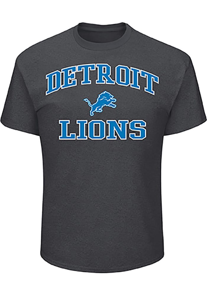 Majestic Detroit Lions Grey Heart and Soul Short Sleeve T Shirt