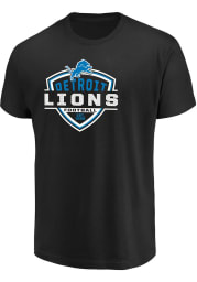 Majestic Detroit Lions Black Primary Receiver Short Sleeve T Shirt