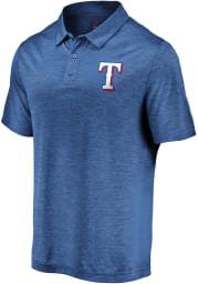 Majestic Texas Rangers Mens Blue Positive Production Short Sleeve Polo