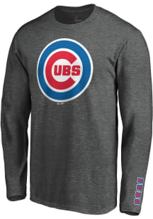 Majestic Chicago Cubs Grey Bar None Long Sleeve T Shirt