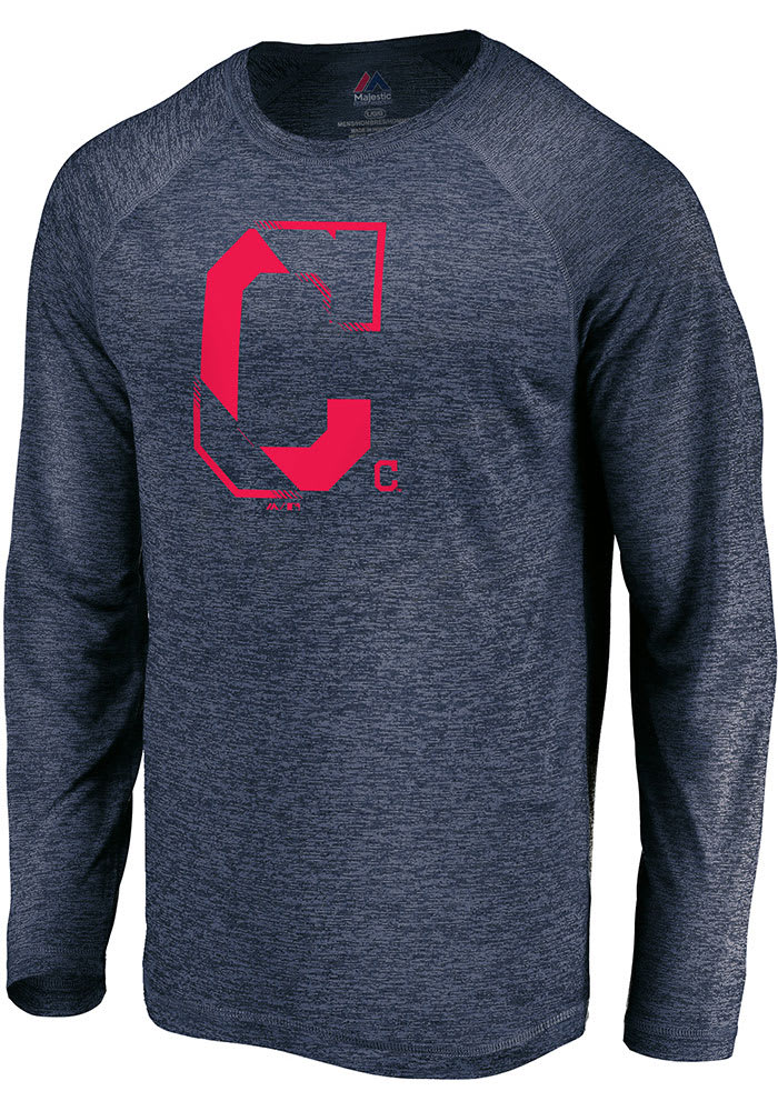 Majestic Cleveland Indians Navy Blue Vital To Success Long Sleeve T-Shirt