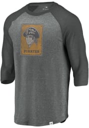 Majestic Pittsburgh Pirates Black Massive Devotees Long Sleeve Fashion T Shirt