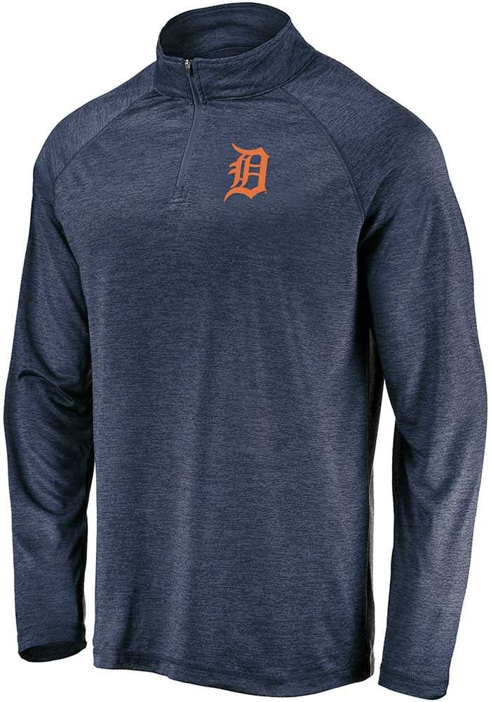 Majestic Detroit Tigers Mens Navy Blue Contenders Welcome Long Sleeve 1/4 Zip Pullover