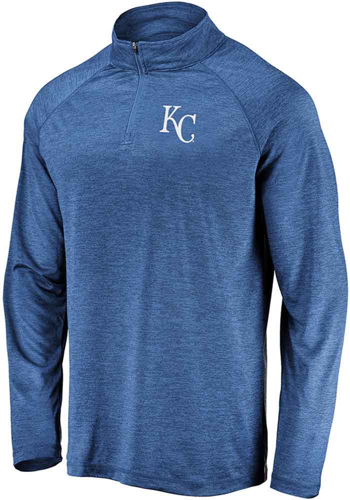 Majestic Kansas City Royals Mens Blue Contenders Welcome Long Sleeve 1/4 Zip Pullover