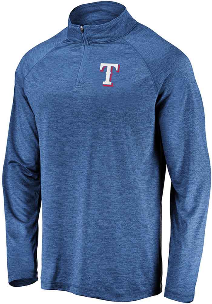 Majestic Texas Rangers Mens Blue Contenders Welcome Long Sleeve 1/4 Zip Pullover