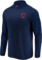 Majestic Cleveland Indians Mens Navy Blue Practice Makes Perfect Long Sleeve 1/4 Zip Pullover