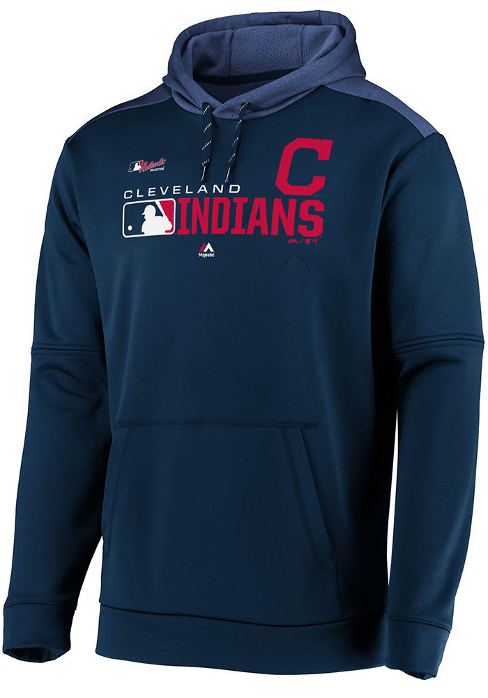 Majestic Cleveland Indians Mens Navy Blue Authentic Players Hood