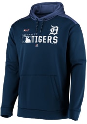 Majestic Detroit Tigers Mens Navy Blue Authentic Players Hood