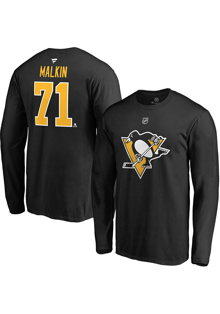 Evgeni Malkin Pittsburgh Penguins Black Name Number Long Sleeve Player T Shirt