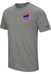 Under Armour Chicago Cubs Grey Wordmark Core Short Sleeve T Shirt