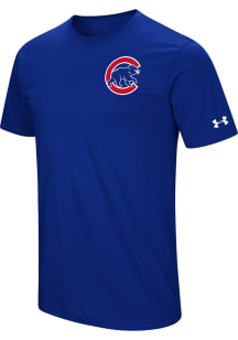 Under Armour Chicago Cubs Blue Wordmark Core Short Sleeve T Shirt