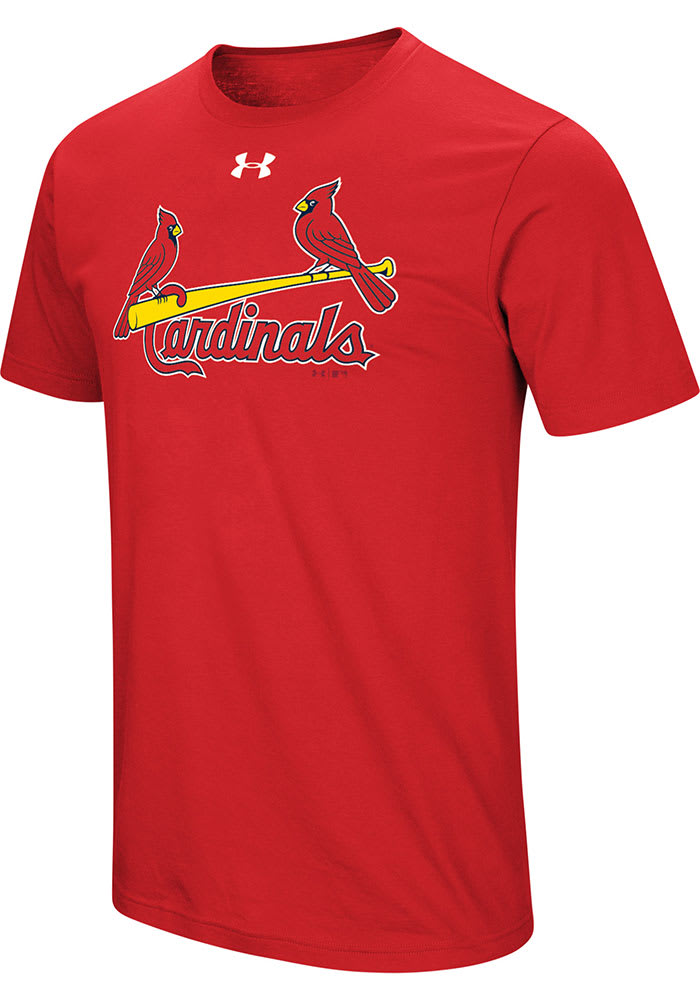 Under Armour St Louis Cardinals Red Wordmark Core Short Sleeve T Shirt