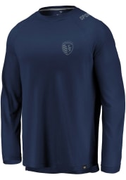 Majestic Sporting Kansas City Navy Blue Superstar Effort Long Sleeve Fashion T Shirt