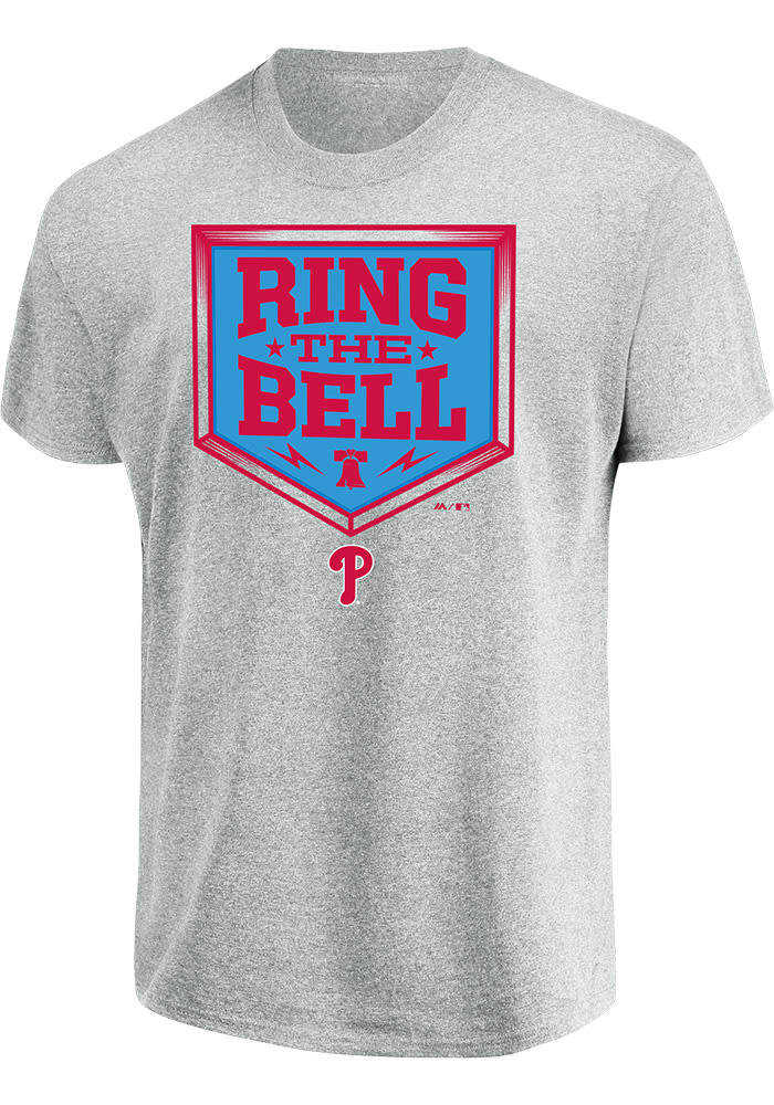 Majestic Philadelphia Phillies Grey Ring The Bell Short Sleeve T Shirt