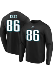 Zach Ertz Philadelphia Eagles Black Name Number Long Sleeve Player T Shirt