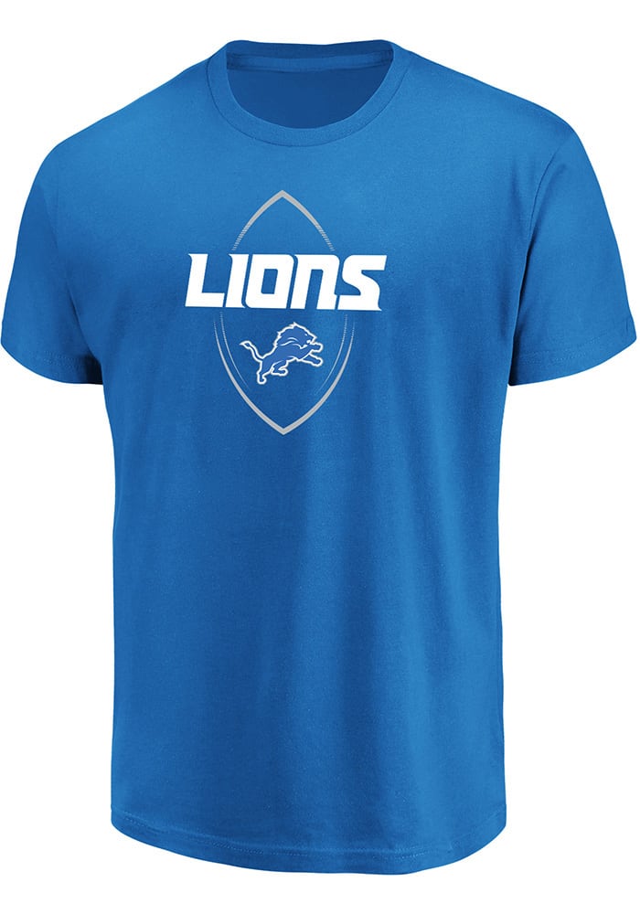 Majestic Detroit Lions Light Blue Maximized Short Sleeve T Shirt