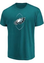 Majestic Philadelphia Eagles Green Maximized Short Sleeve T Shirt