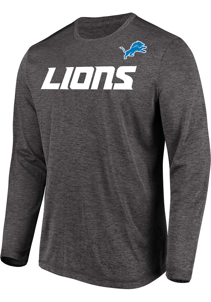 Majestic Detroit Lions Grey Touchback Long Sleeve T-Shirt