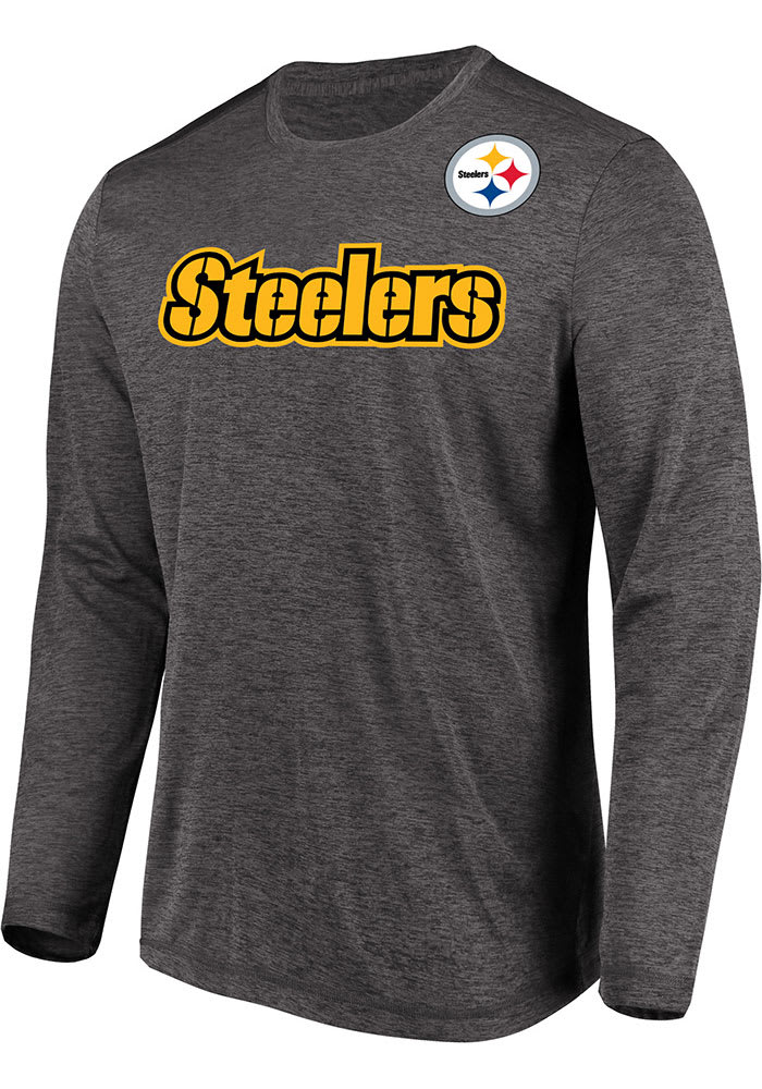 Majestic Pittsburgh Steelers Grey Touchback Long Sleeve T-Shirt
