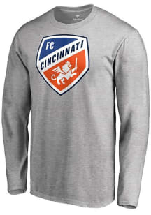FC Cincinnati Grey Primary Logo Long Sleeve T Shirt