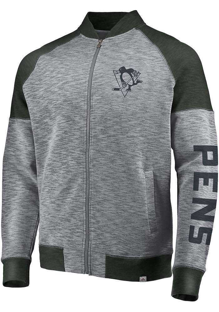 Pittsburgh Penguins Mens Grey The Fastest Long Sleeve Zip