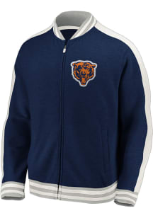 Chicago Bears Mens Navy Blue Vintage Long Sleeve Zip Fashion
