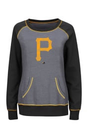 Majestic Pittsburgh Pirates Womens Grey Majestic Crew Sweatshirt