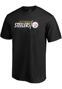 Pittsburgh Steelers Black Geo Drift Short Sleeve T Shirt