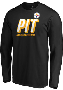 Pittsburgh Steelers Black Tricode Logo Long Sleeve T Shirt