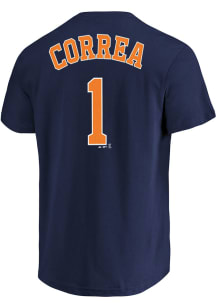 Carlos Correa Houston Astros Navy Blue Name and Number Short Sleeve Player T Shirt