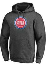 Detroit Pistons Mens Charcoal Tech Patch Long Sleeve Hoodie