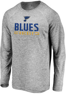 St Louis Blues Grey Engage Stack Long Sleeve T-Shirt