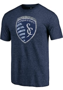 Sporting Kansas City Navy Blue Throwback Logo Short Sleeve Fashion T Shirt