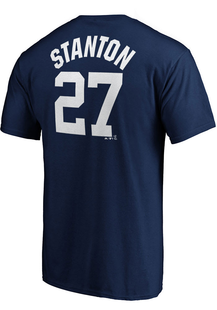 Giancarlo Stanton New York Yankees Navy Blue Name and Number Short Sleeve Player T Shirt