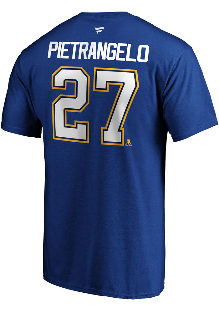 Alex Pietrangelo St Louis Blues Blue Name Number Short Sleeve Player T Shirt