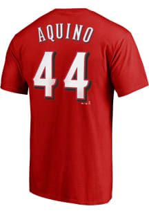 Aristides Aquino Cincinnati Reds Red Name Number Short Sleeve Player T Shirt