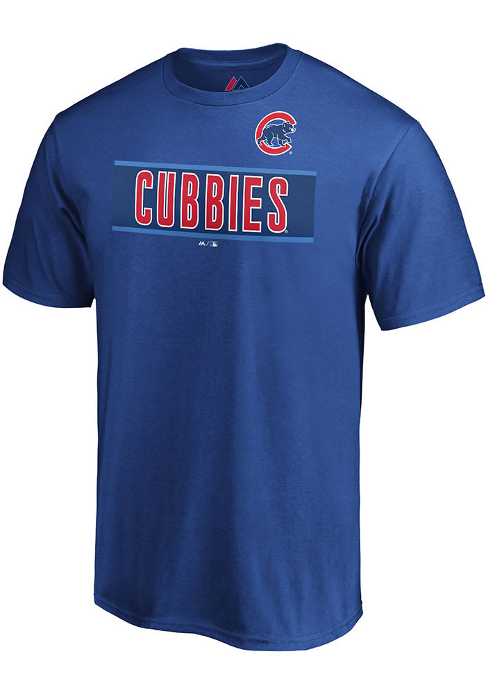 Majestic Chicago Cubs Blue Little League Wordmark Short Sleeve T Shirt