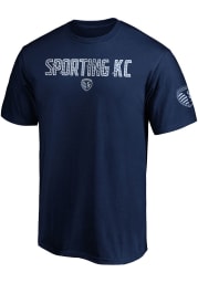 Sporting Kansas City Navy Blue Iconic Cotton Ombre Short Sleeve T Shirt