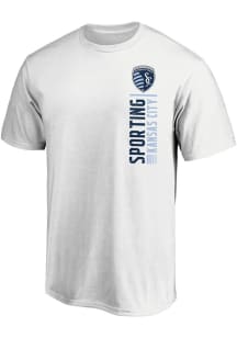 Sporting Kansas City White Iconic Strong Stencil Short Sleeve T Shirt
