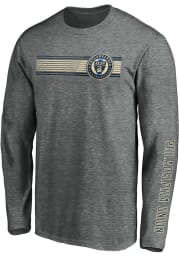 Philadelphia Union Grey Stripe Fade Long Sleeve T Shirt